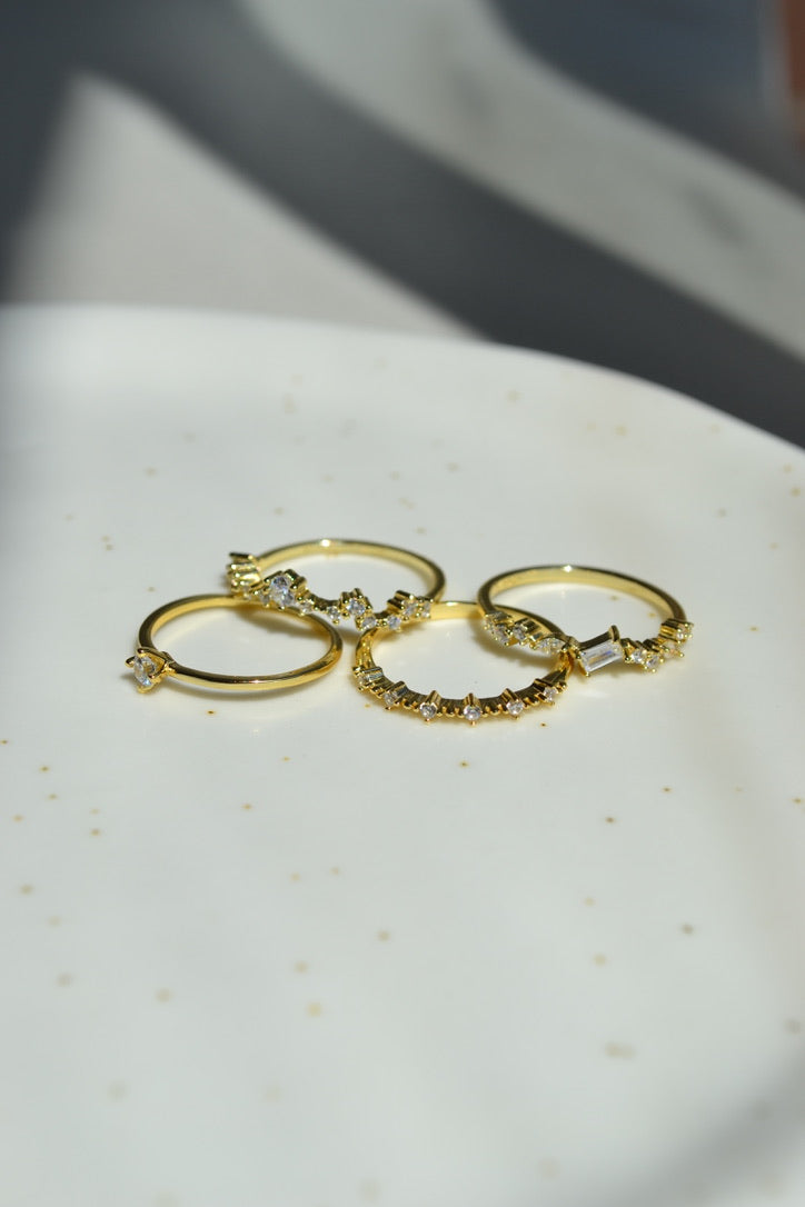 dainty & minimal marquise rings 18k gold plated ring stacking