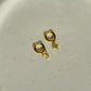 18k gold huggies drop star and moon earrings