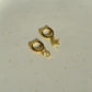 18k gold huggies drop star and moon earrings