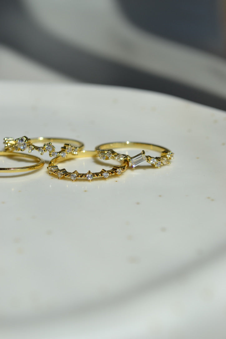 dainty & minimal marquise rings 18k gold plated ring stacking