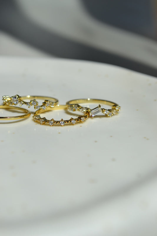 dainty & minimal marquise rings 18k gold plated ring stacking