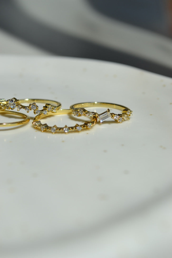 dainty & minimal marquise rings 18k gold plated ring stacking