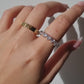 diamond chain of hearts ring 925 sterling silver