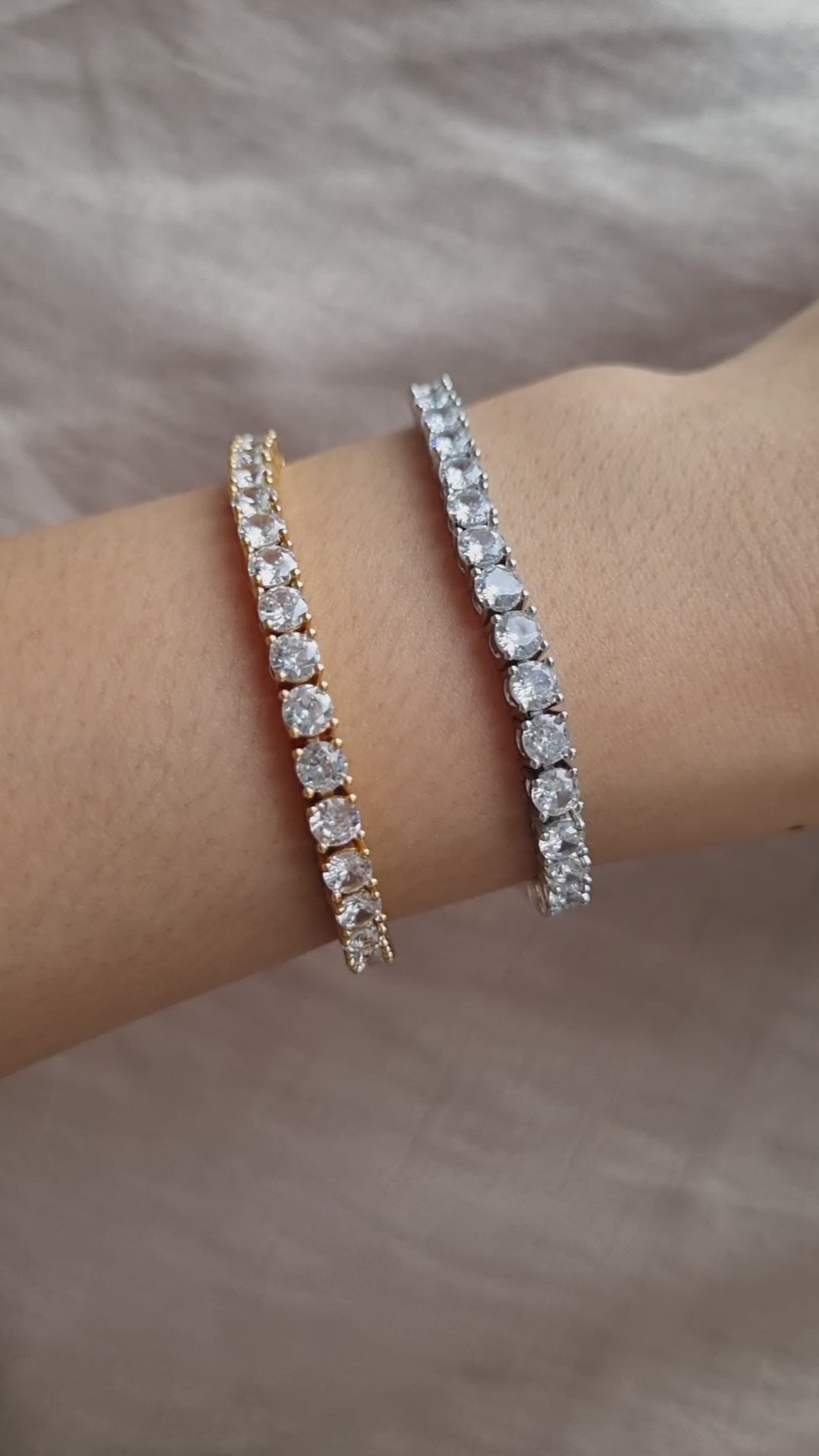 high quality high grade silver gold tennis bracelet 925 sterling silver 18k gold plated cubic zirconia diamond