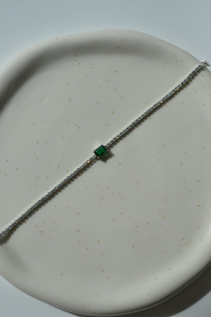 Green With Envy - 925 Sterling Silver Tennis Bracelet