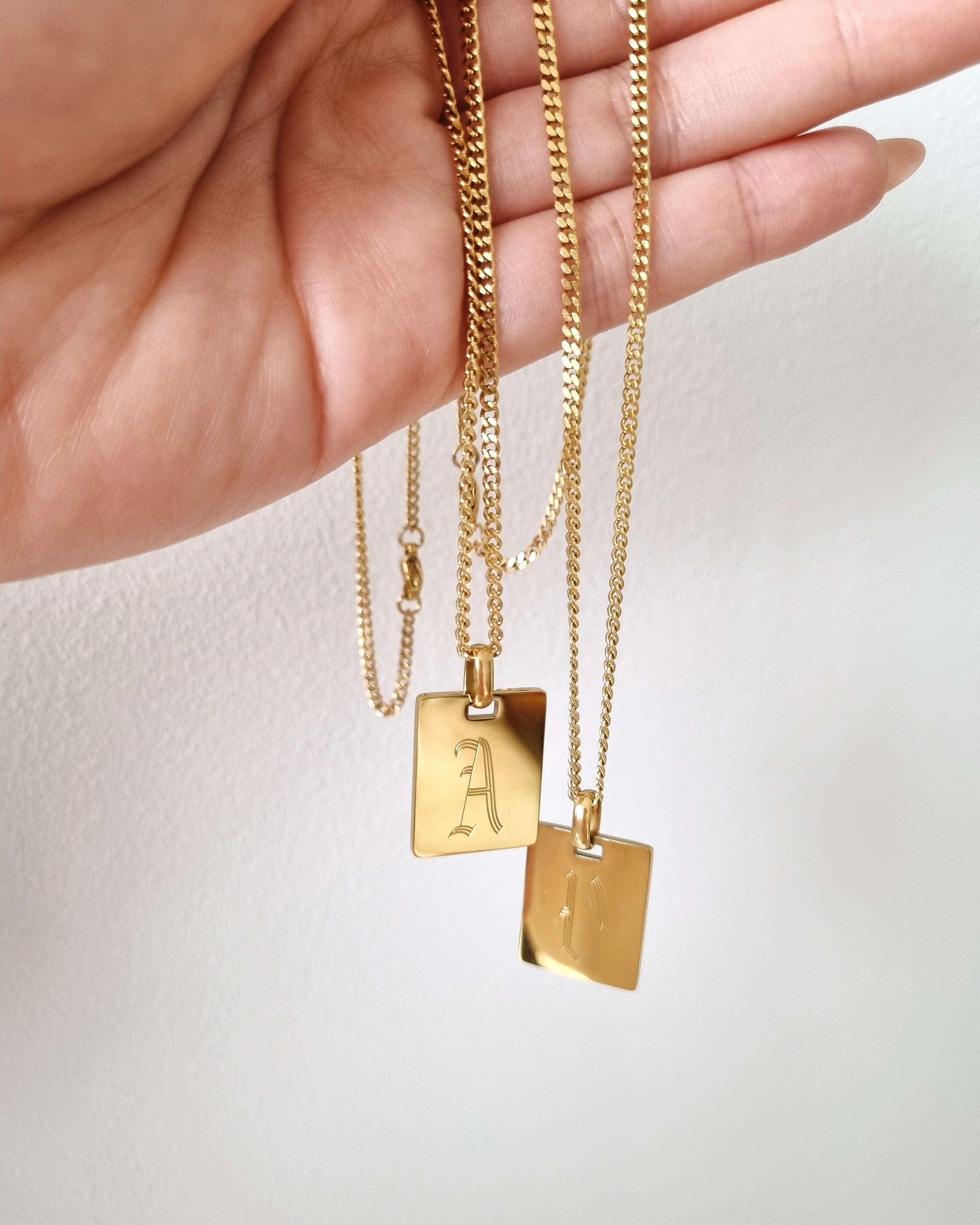 Custom letter deals gold necklace